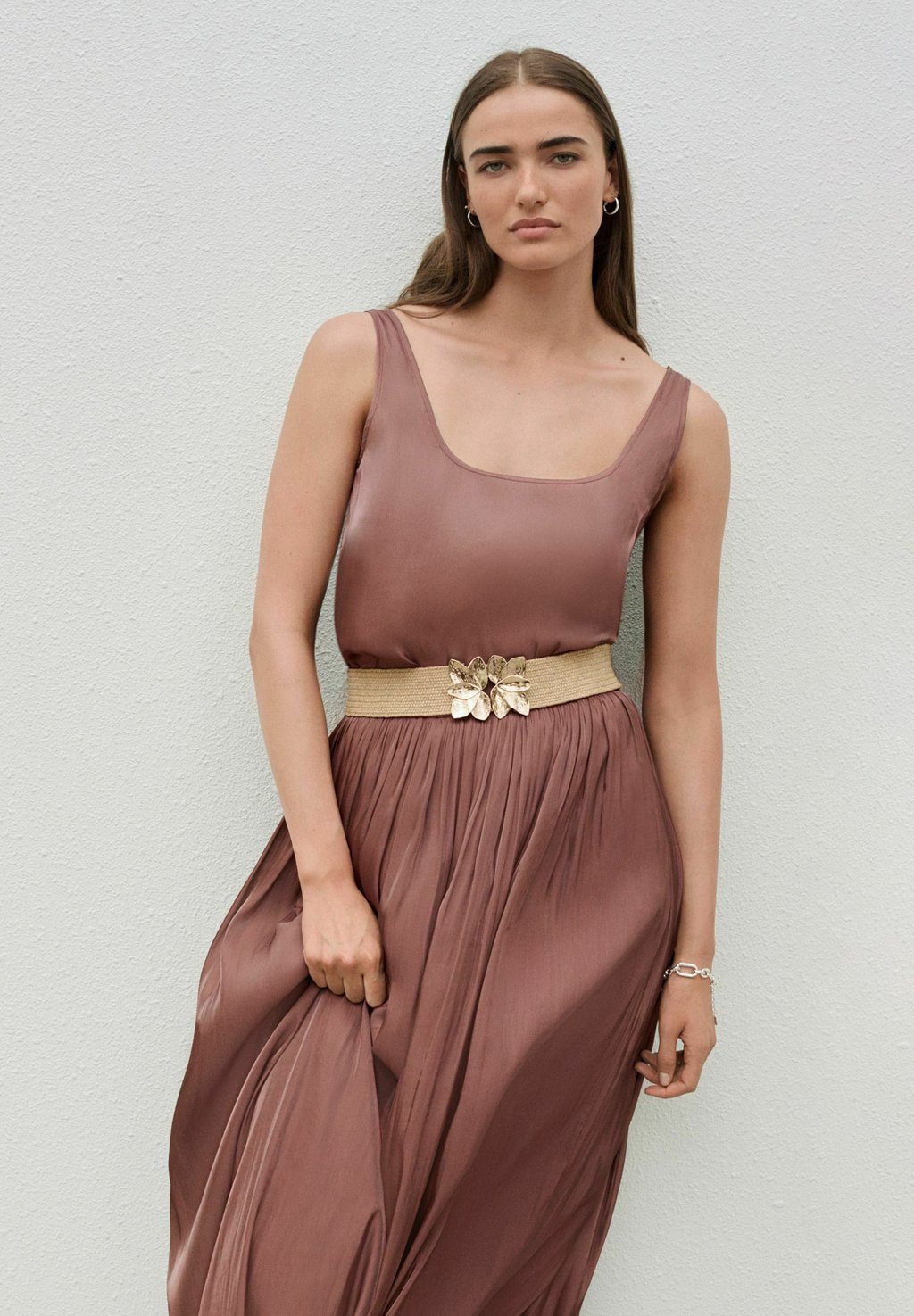 Юбка макси REGULAR FIT - GLOSSY - Pleated skirt Next, розовый — фото 4