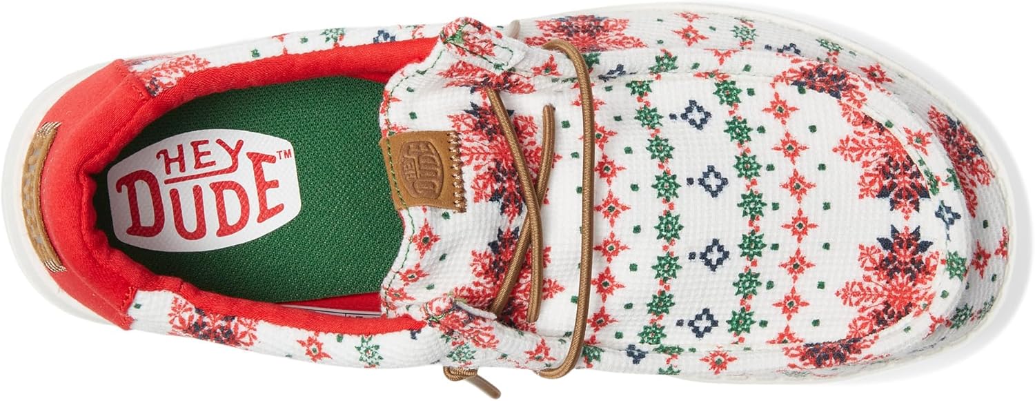 Детские лоферы Hey Dude Kids Wally Ugly Sweater Heydude, Cream — фото 2