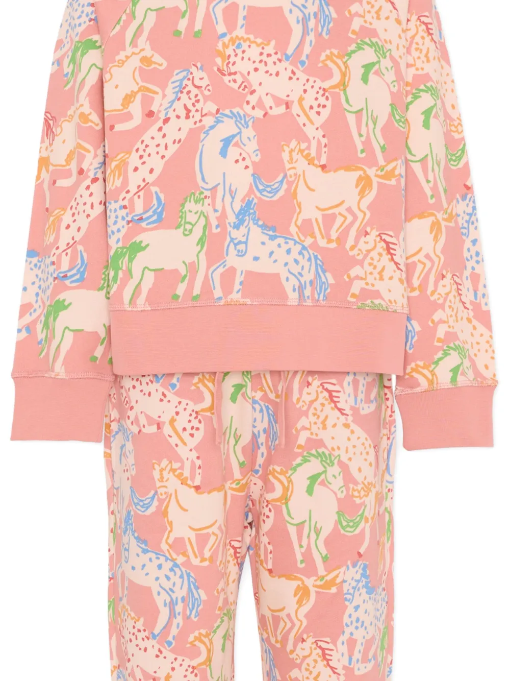 Спортивный костюм с принтом лошадей Stella Mccartney Kids, розовый — фото 3