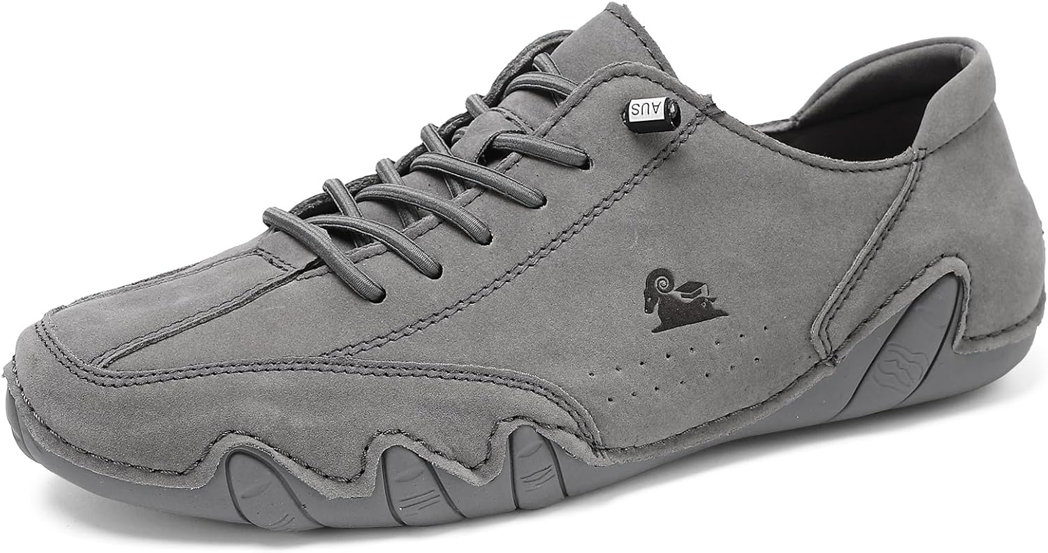 

Мужские прогулочные туфли для вождения, ручная работа, кожаные повседневные туфли, удобные дышащие кроссовки Abborora, серый