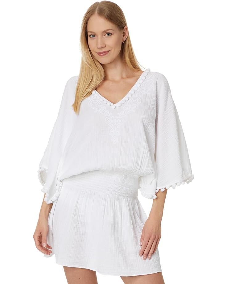 

Платье Lilly Pulitzer Amaury Embroidered Coverup, цвет Resort White