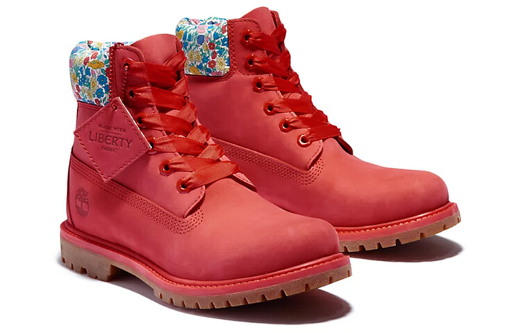 Ботинки женские для активного отдыха, красные Timberland — фото 3