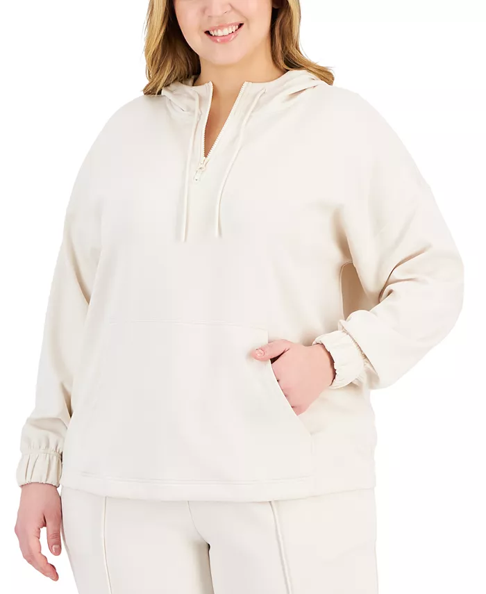 

Худи с капюшоном и молнией на четверть, Plus Size ID Ideology, белый