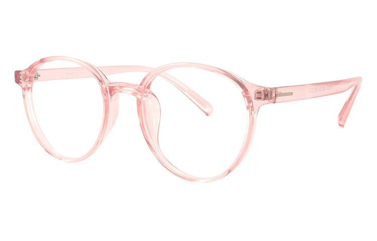 

MUZU Унисекс очки для зрения, Round frame translucent pink-C12 with 0-degree anti-blue light lenses