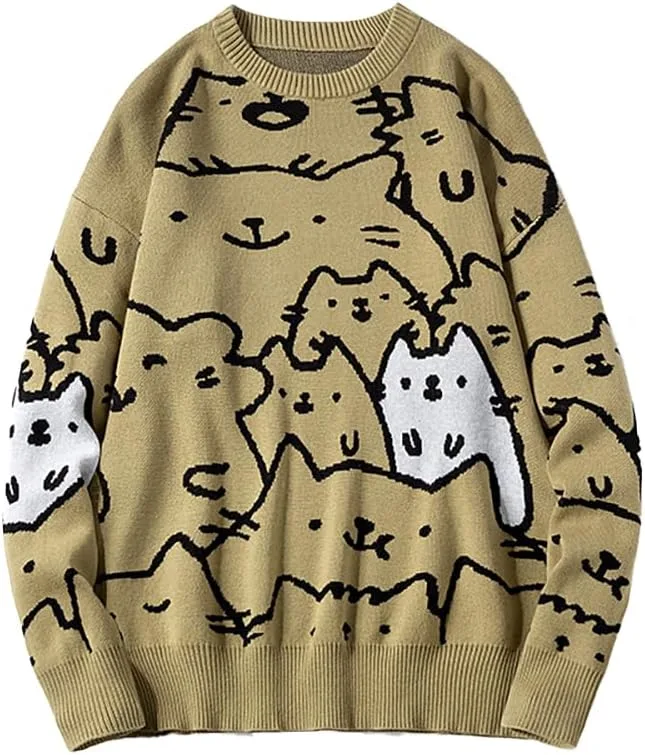 

Мужской свитер оверсайз с котом PRTM EGO