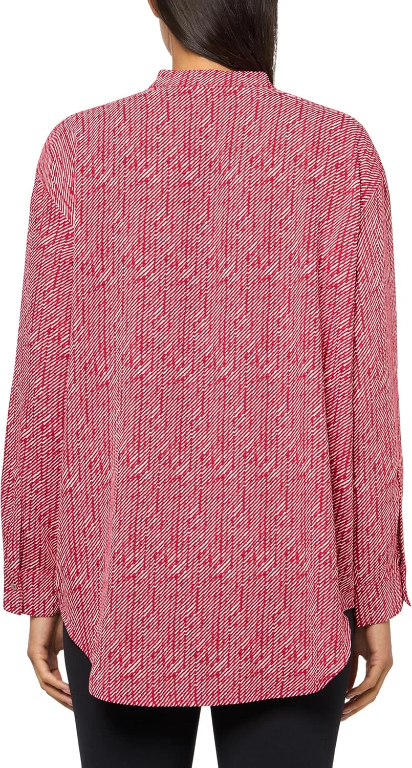 Блуза свободного кроя из крепа с принтом, Calvin Klein, Goji Berry — фото 2
