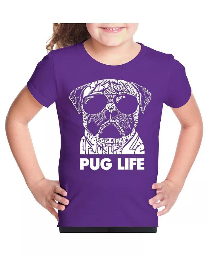 

Футболка с надписью Big Girl Word Art - Pug Life LA Pop Art, фиолетовый