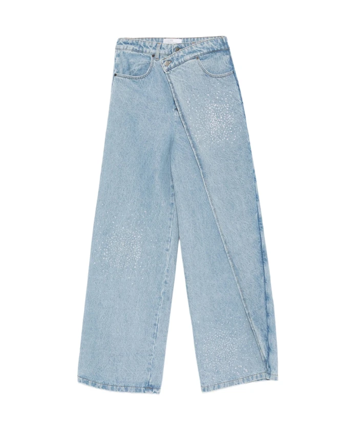 

Синие хлопковые джинсы с высокой талией Giuseppe Di Morabito, синий