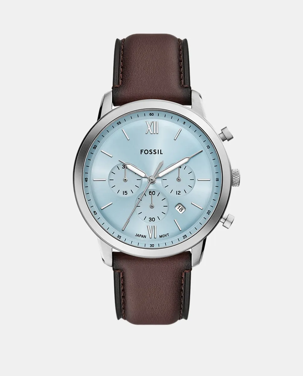 

Мужские часы Neutra FFS6109 с хронографом из коричневой кожи Fossil, коричневый