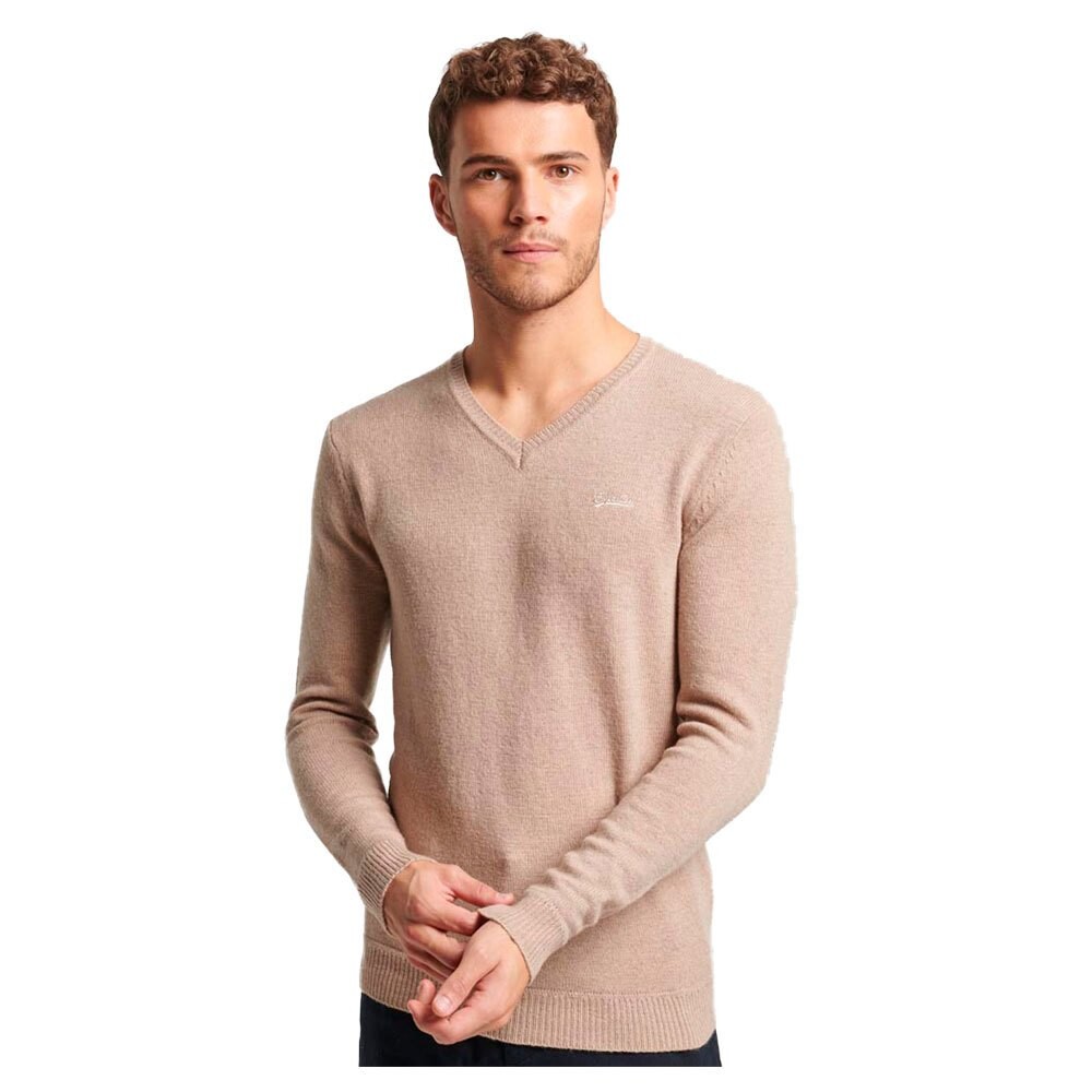 

Футболка Superdry Essential Embroidered Knit, бежевый