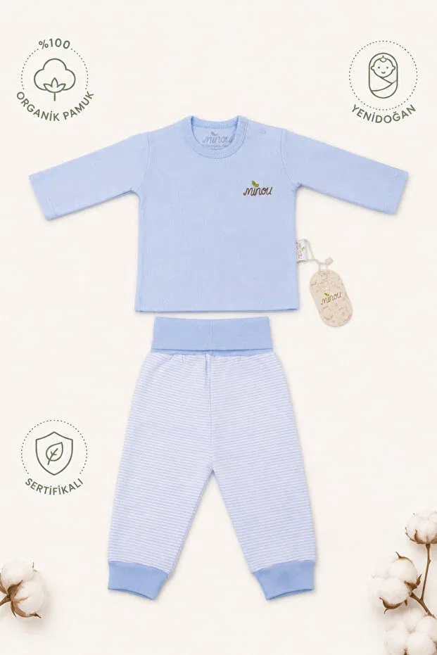 Детский комплект из футболки и штанов с длинным рукавом Minou, Blue