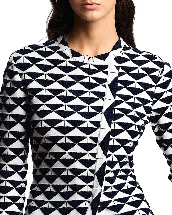 Женская куртка с принтом Knit jacket Emporio Armani, Navy White — фото 4