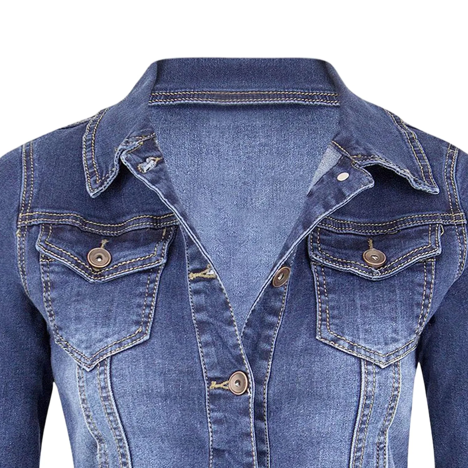 Женская джинсовая куртка slim fit с принтом moto denim, Blu — фото 4