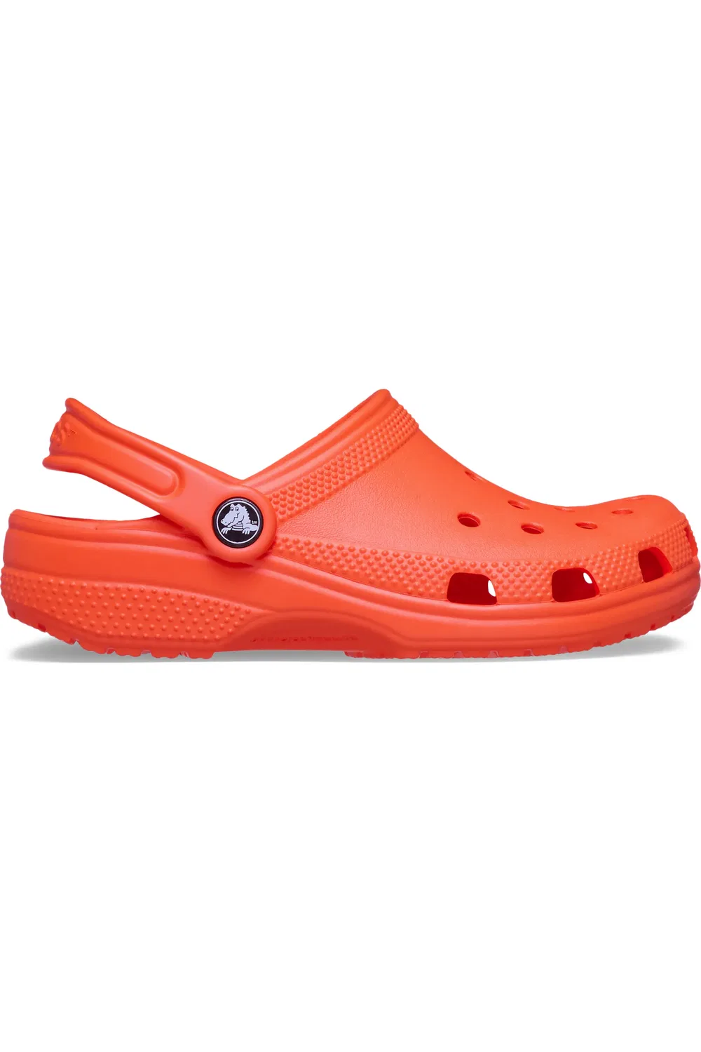 Детские клоги легкие с ремешком на пятке Classic Clog CROCS, Shocking Orange — фото 2