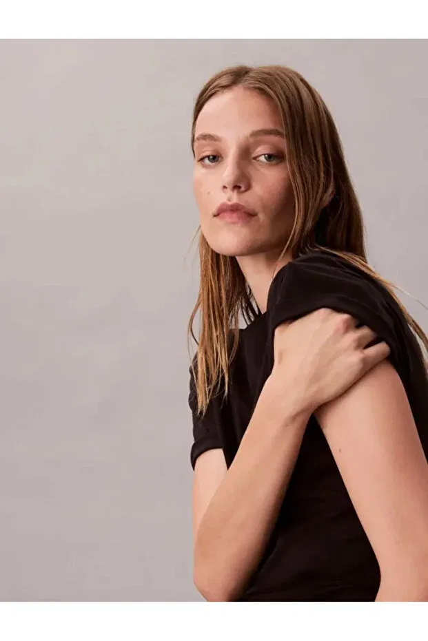 Женская хлопковая футболка Calvin Klein, Black — фото 3