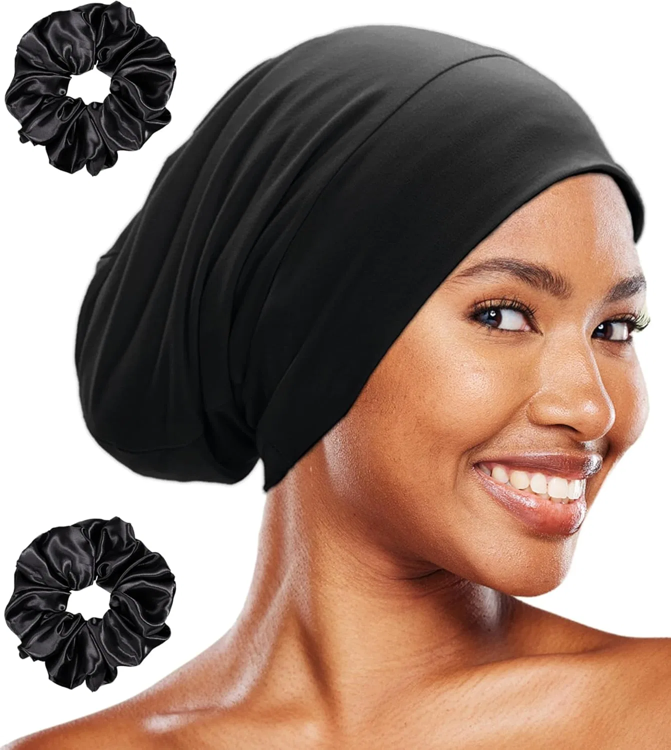 Шапочка для сна Cooling Ice Silk, vidsel, 1 шт, Black