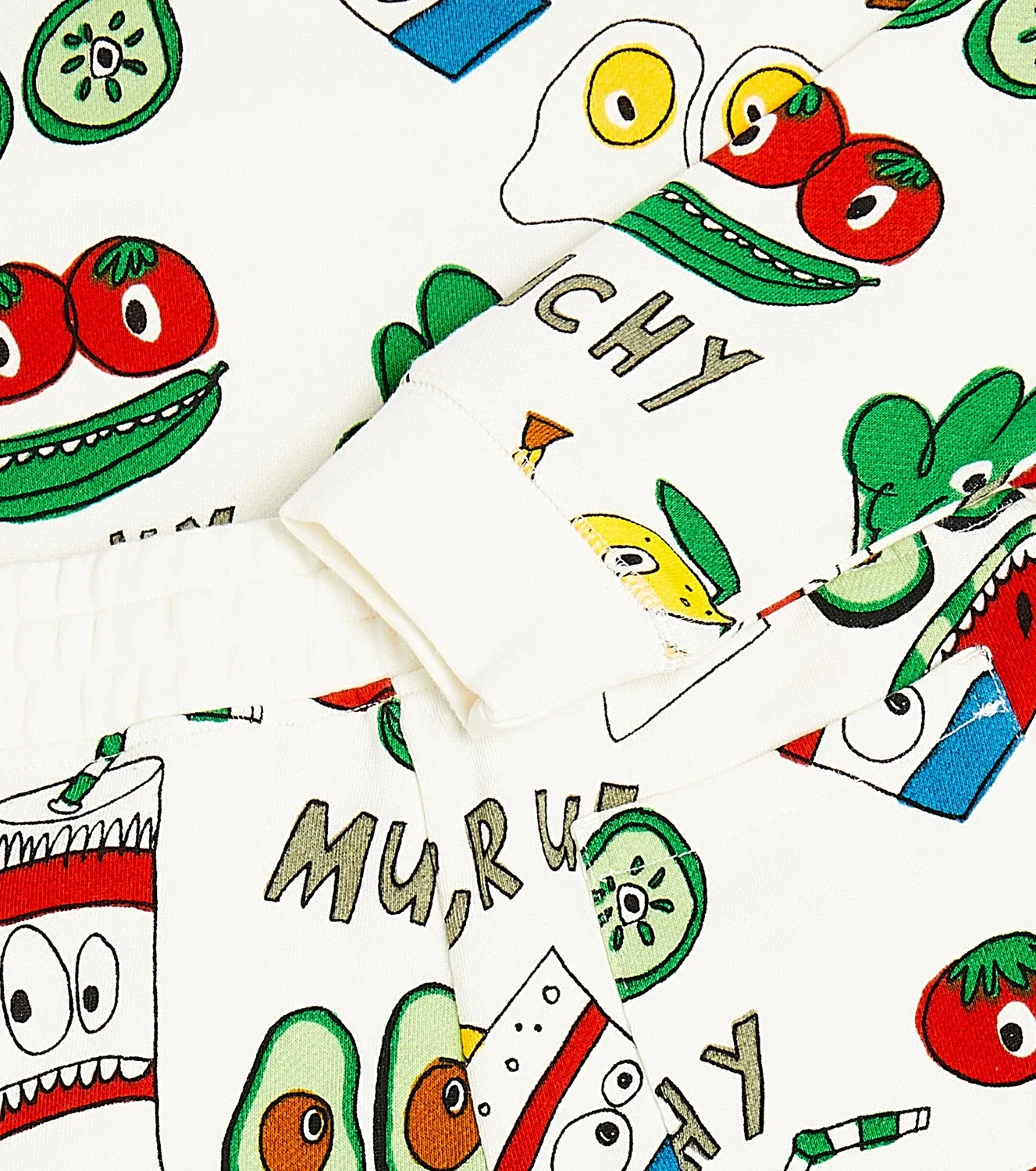 Комплект спортивного костюма из хлопкового флиса с принтом Stella Mccartney Kids, белый — фото 3
