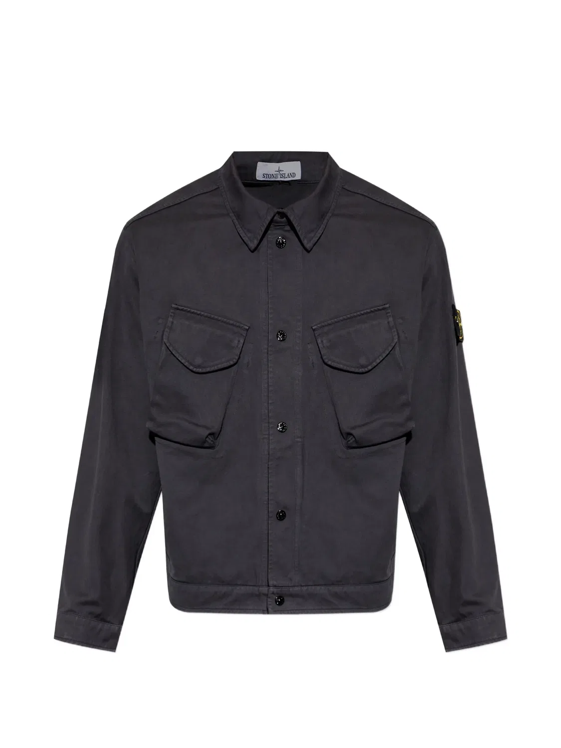 Куртка-рубашка хлопковая серая Stone Island, серый