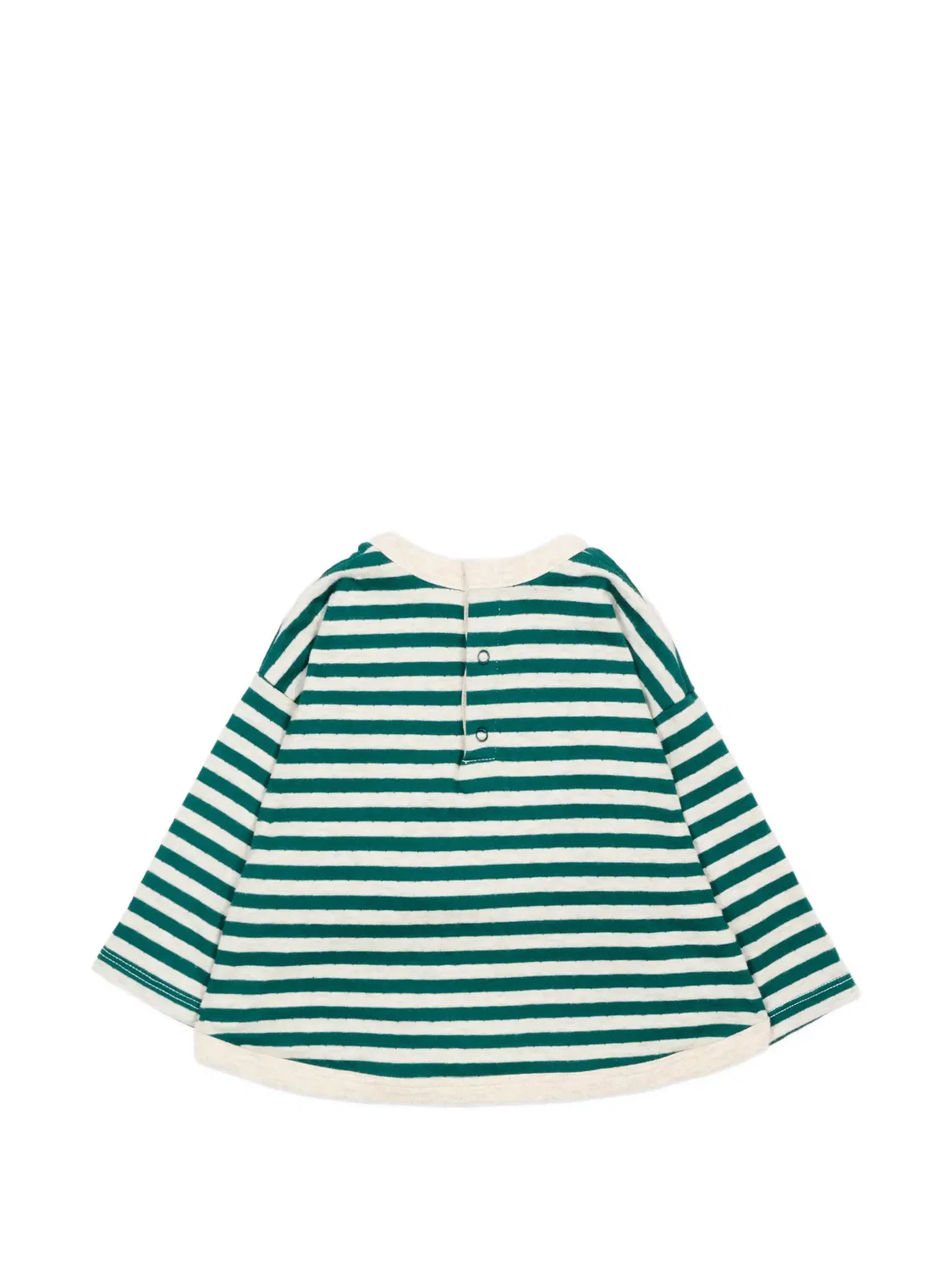 Полосатая футболка с нашивкой-логотипом Petit Bateau, зеленый — фото 2
