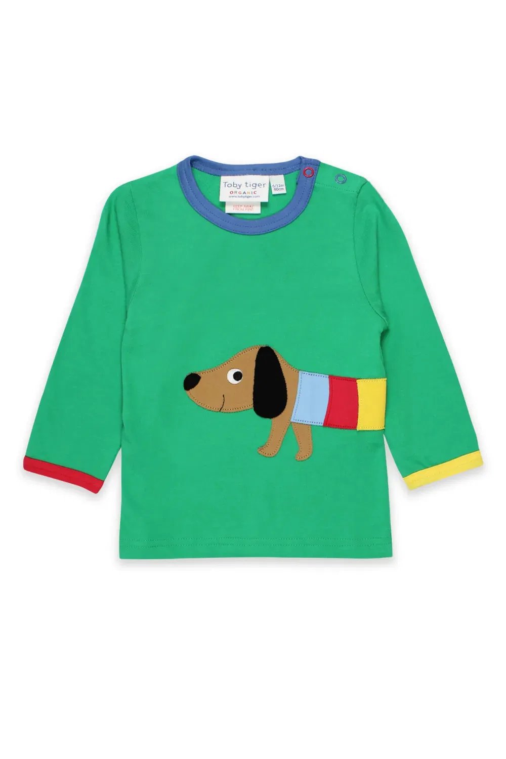 Детская футболка с длинным рукавом Sausage Dog Toby Tiger, Green