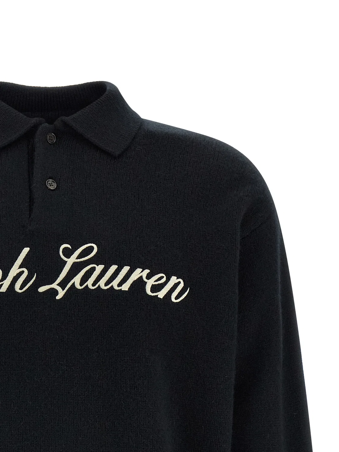 Рубашка-поло с логотипом курсивом Polo Ralph Lauren, черный — фото 3
