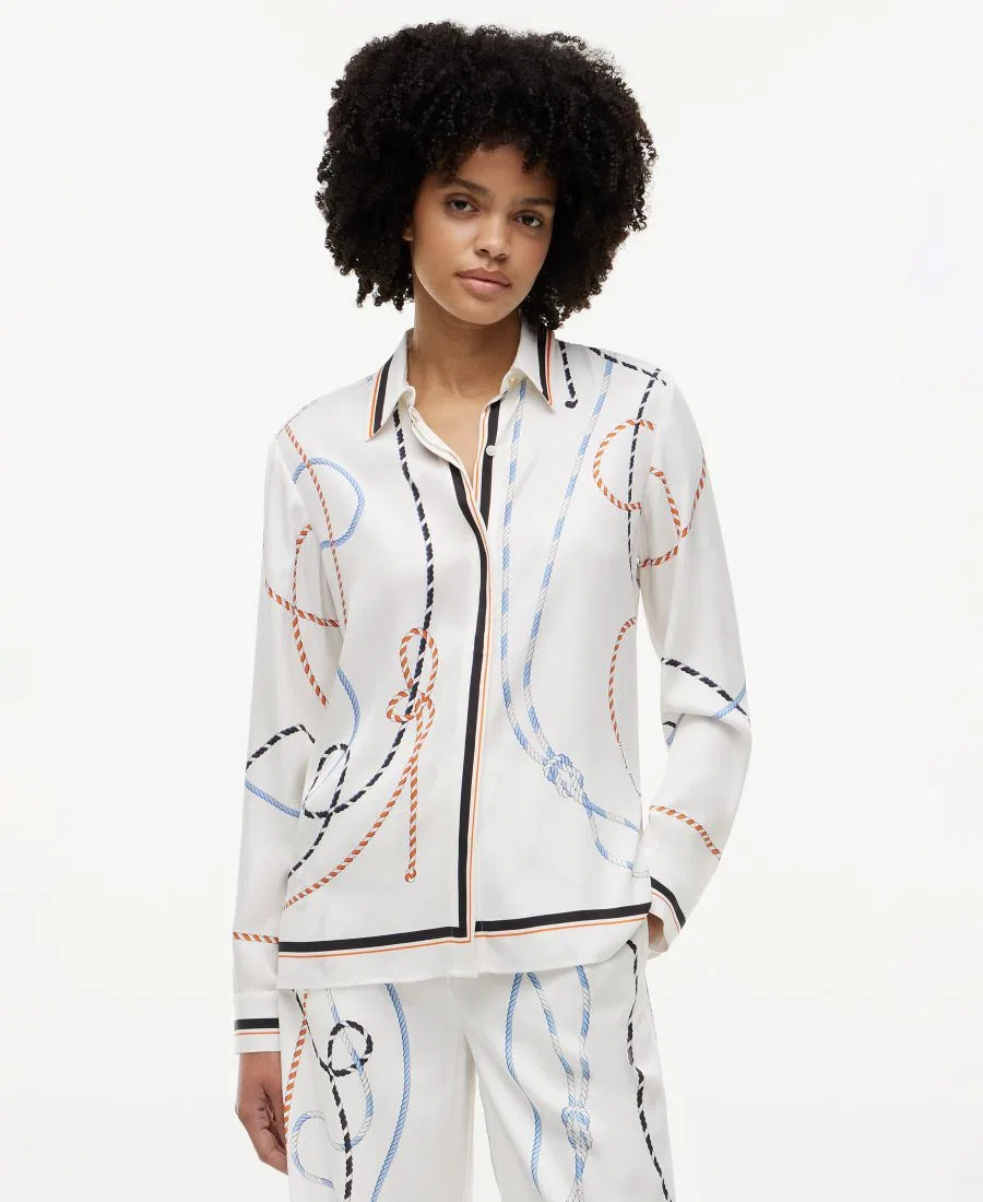 Рубашка с принтом, с длинным рукавом Tommy Hilfiger, Placed Multi Color Rope