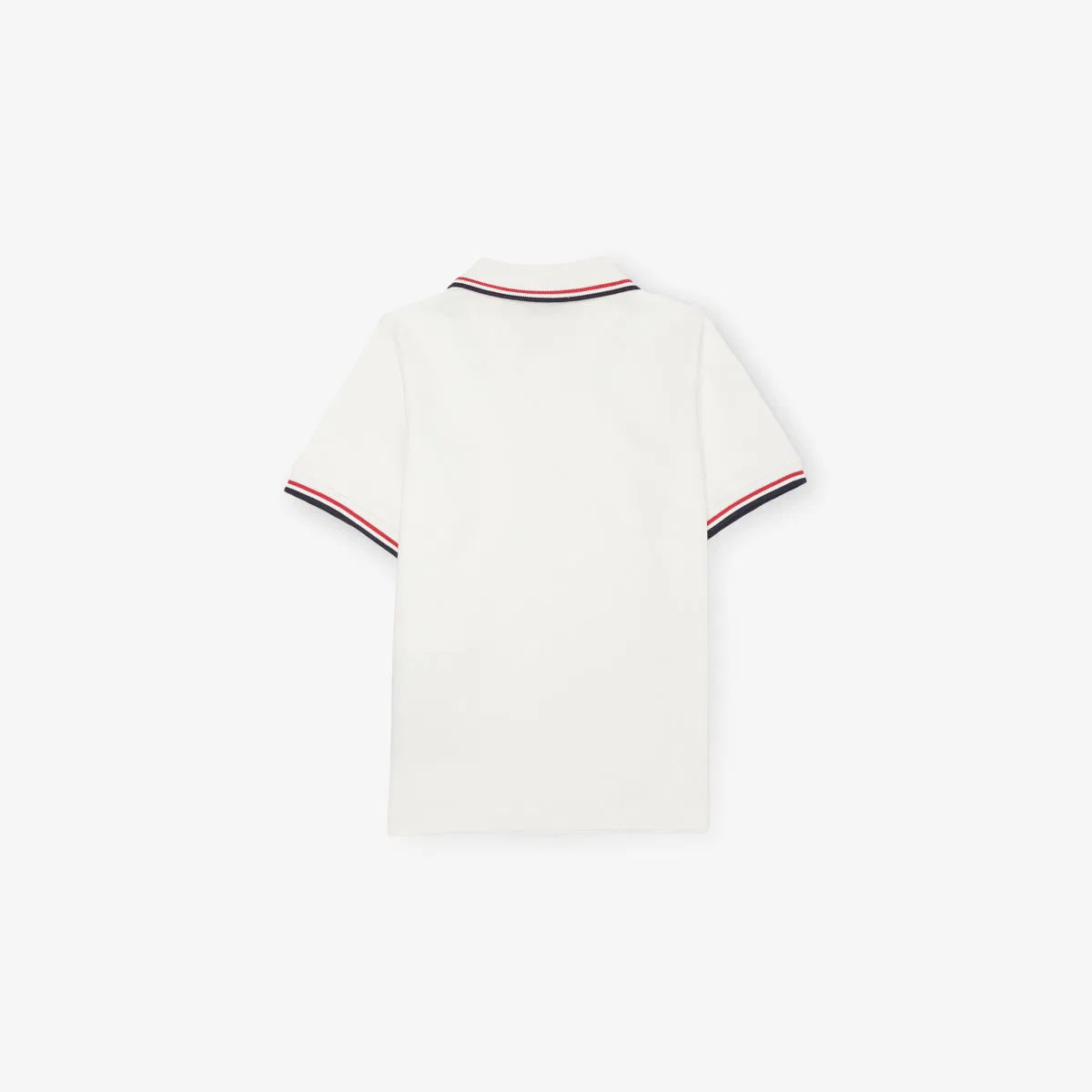 Хлопковая рубашка-поло с трехцветной отделкой, возраст 4-10 лет Moncler, натуральный — фото 3