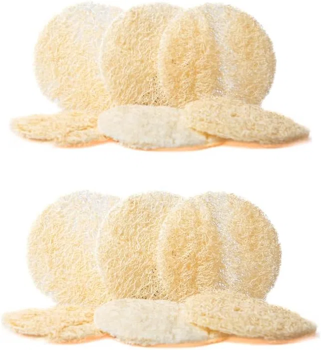 Мыльная подушечка из люфы, 12 шт, Loofah crafts, 8 см, Beige