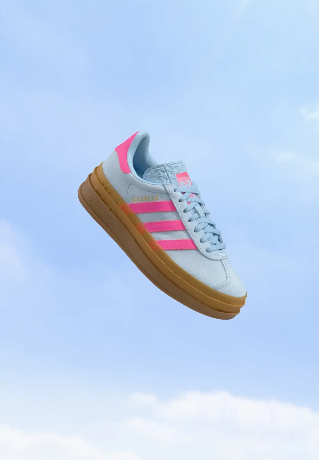 Кроссовки Gazelle Bold унисекс Adidas Originals, Clear Sky/Lucid Pink/Gold-Coloured Metallic