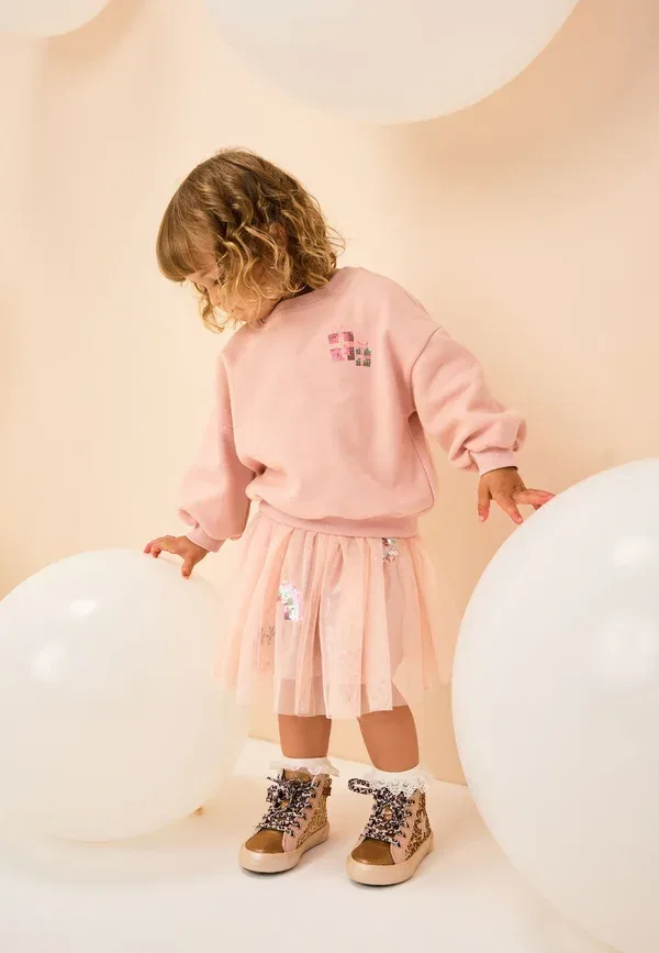 Комплект из свитшота и низа с животными Long sleeve set Next, Pink Christmas, розовый — фото 2