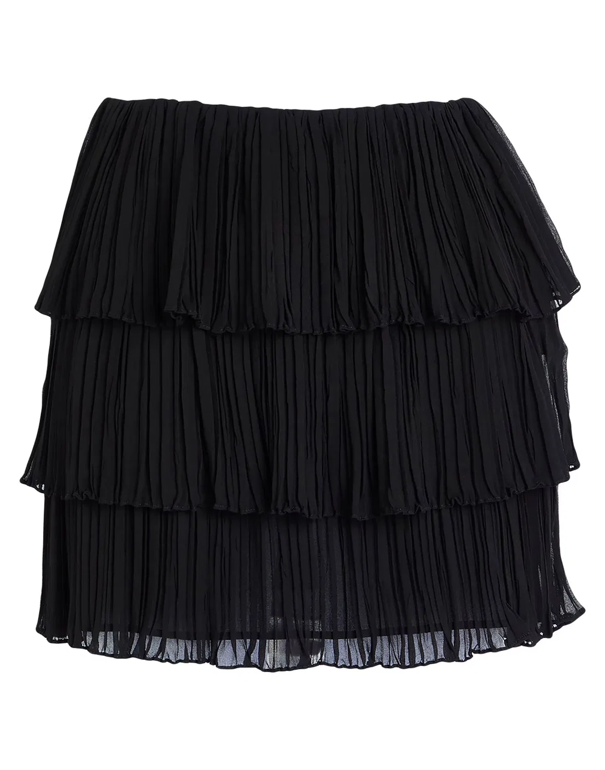 Женская юбка с драпировкой из жоржета Saint Laurent, черный