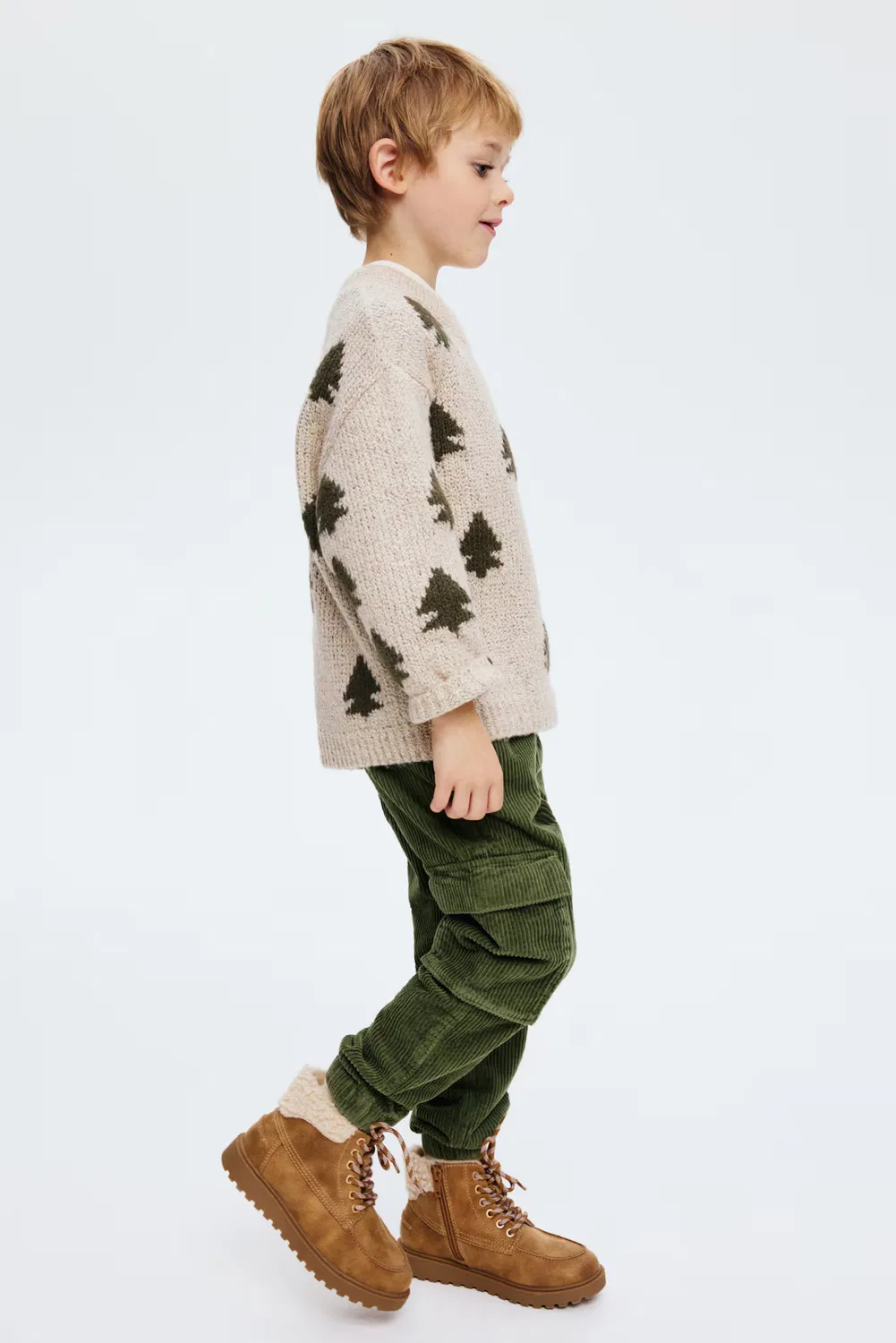 Брюки-Джоггеры в стиле карго из вельвета H&M, Grün — фото 2