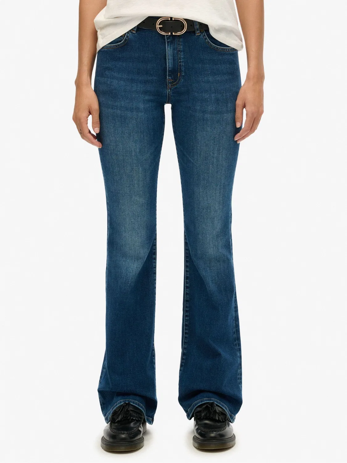 Джинсы клеш Superdry Mid Rise Flare Jean, синие — фото 4
