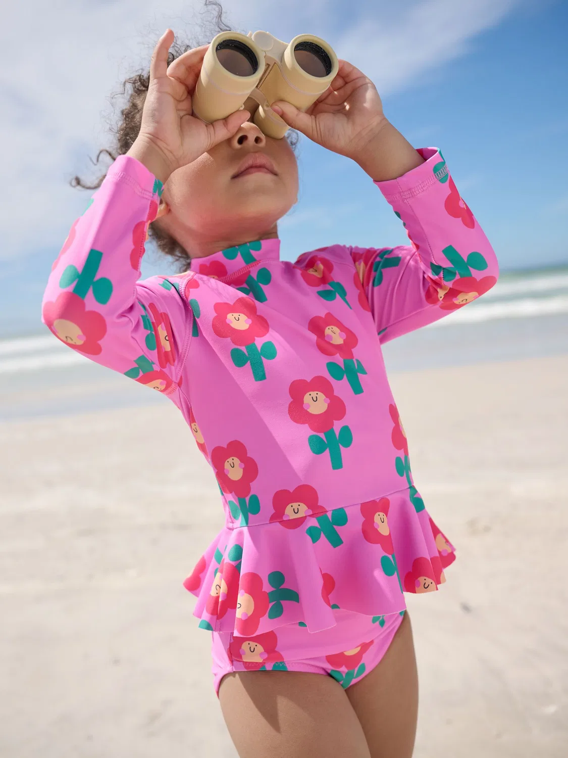 Купальный комплект Sunsafe Swim Set, Pink Stampy Floral Next