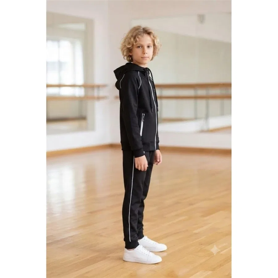 Детский спортивный комплект из футера с капюшоном Athletic Pina Kids, Аквамарин — фото 2