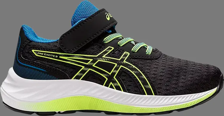 

Кроссовки pre excite 9 ps 'black hazard green' Asics, черный