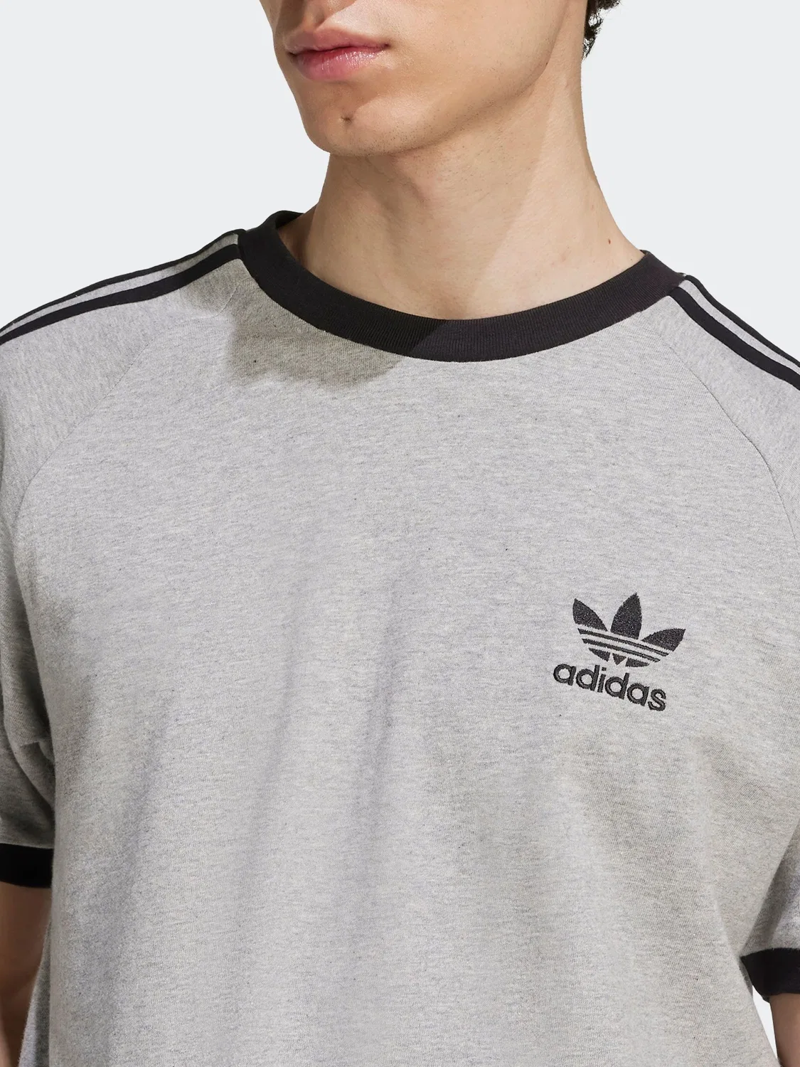 Футболка с логотипом Adidas Originals Adicolor Classics, светло-серая — фото 4