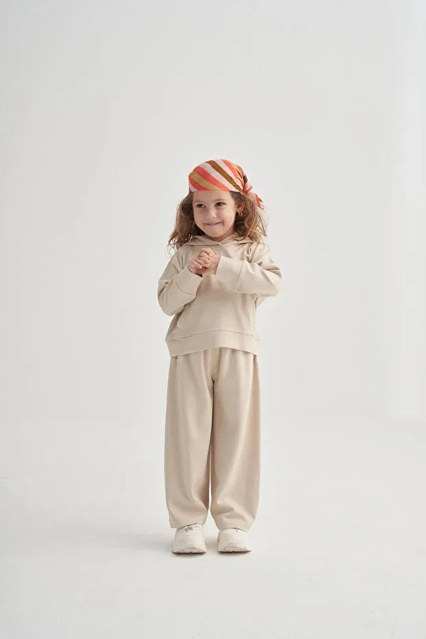 Детский комплект для девочек с капюшоном Oliven The Kid, Nude Color — фото 4