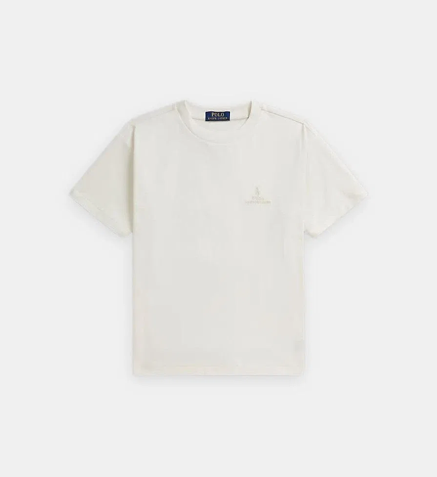 Футболка свободного кроя из хлопкового трикотажа POLO RALPH LAUREN, белый
