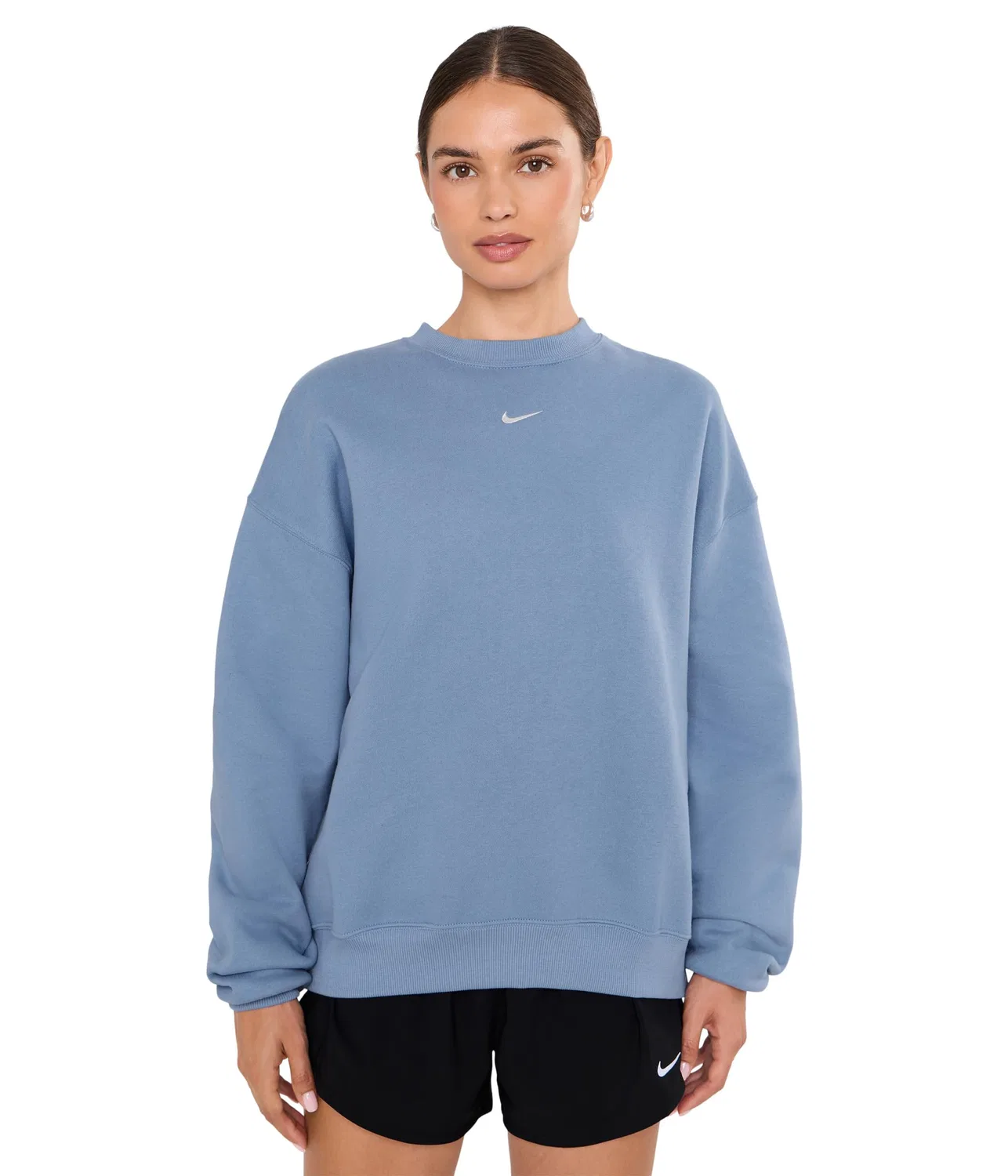 Толстовка Studio Fleece средней плотности с круглым вырезом свободного кроя Nike, Work Blue/Sail