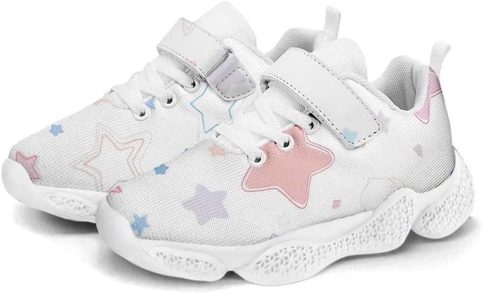 Детские кроссовки для девочек с дышащим трикотажем Mahekot, Pastel Star White — фото 3