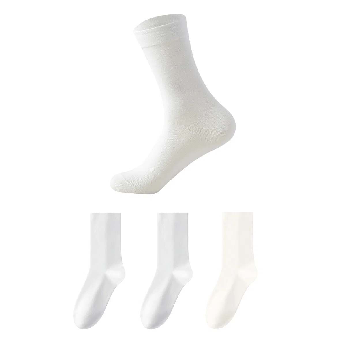 Детские носки-комплект из 3 пар с хлопком, Unisex Crew Socks, MIIOW, White 2+Milk White 1