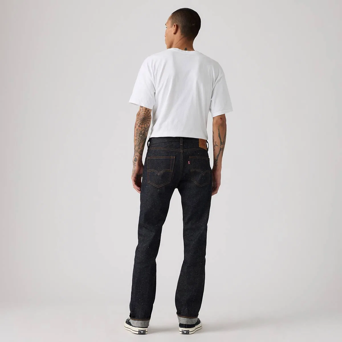 Мужские джинсы 505 из обычной кромки Levi's, Neppy Rigid Selvedge - Dark Wash — фото 3