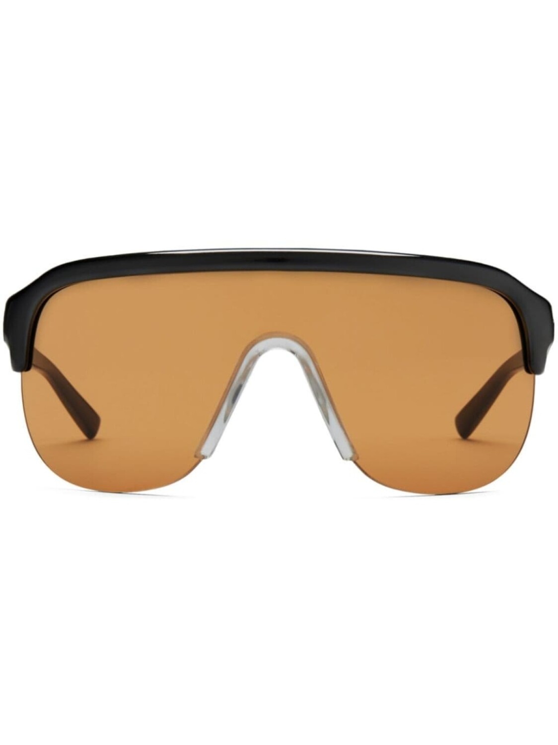 

Gucci Eyewear солнцезащитные очки-маска в полуободковой оправе, черный