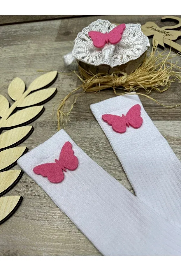 Детские носки для девочек с принтом Butterfly concept Feriatolye, White