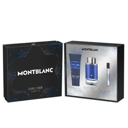 Парфюмерный набор Montblanc Explorer Ultra Blue Eau De Parfum Spray 100ml Set 3 Pieces By Montblanc