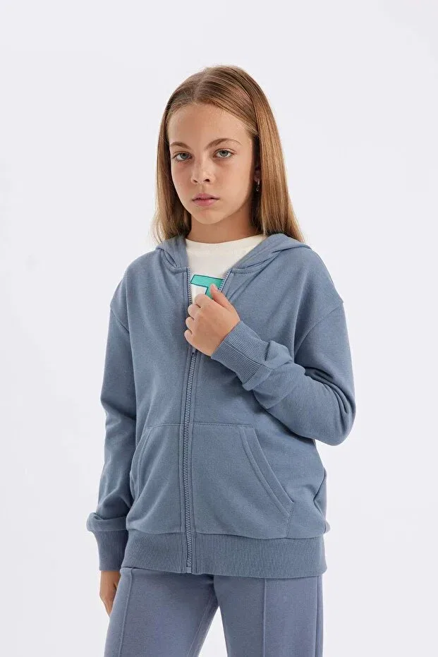 Детский кардиган для девочек с капюшоном Basics Defacto, Gray Gr171