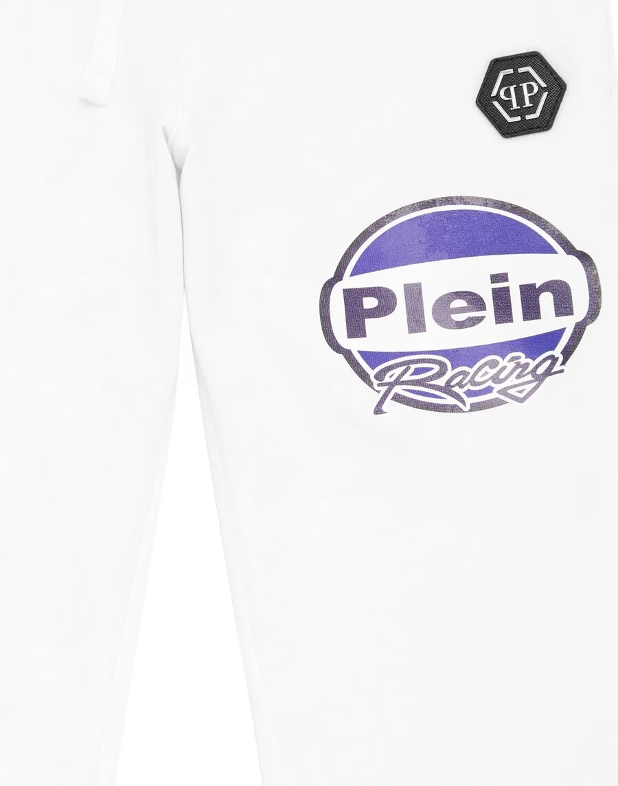 Брюки Philipp Plein Regular 'Racing' белого цвета — фото 3
