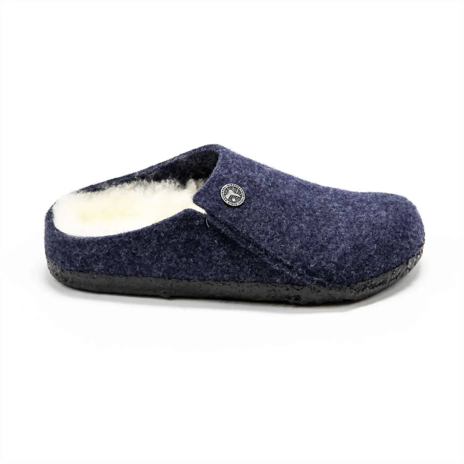 Детские удобные сабо-тапочки для девочек на меху Zermatt Rivet Kids Birkenstock, Dark Blue — фото 2