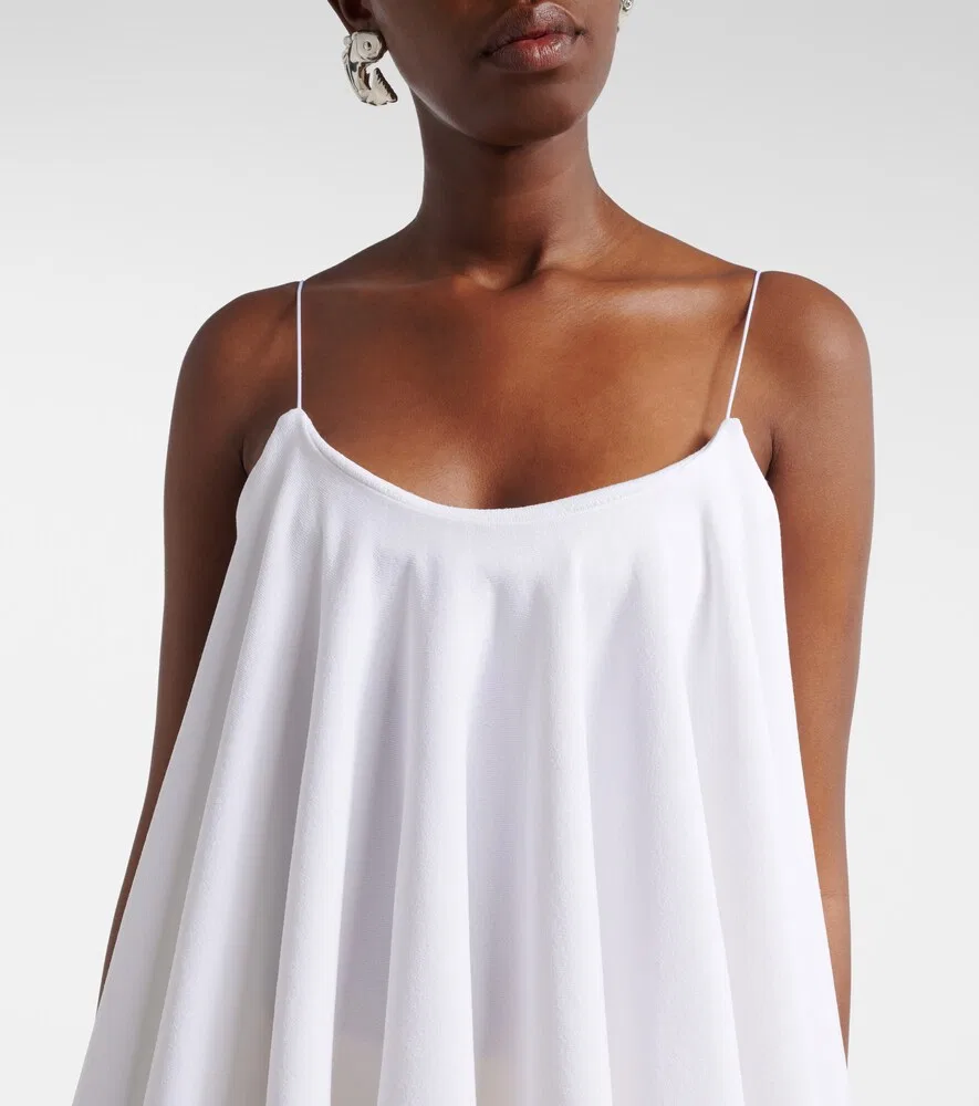 Вуалевая трикотажная майка с открытой спиной Jacquemus, белый — фото 3